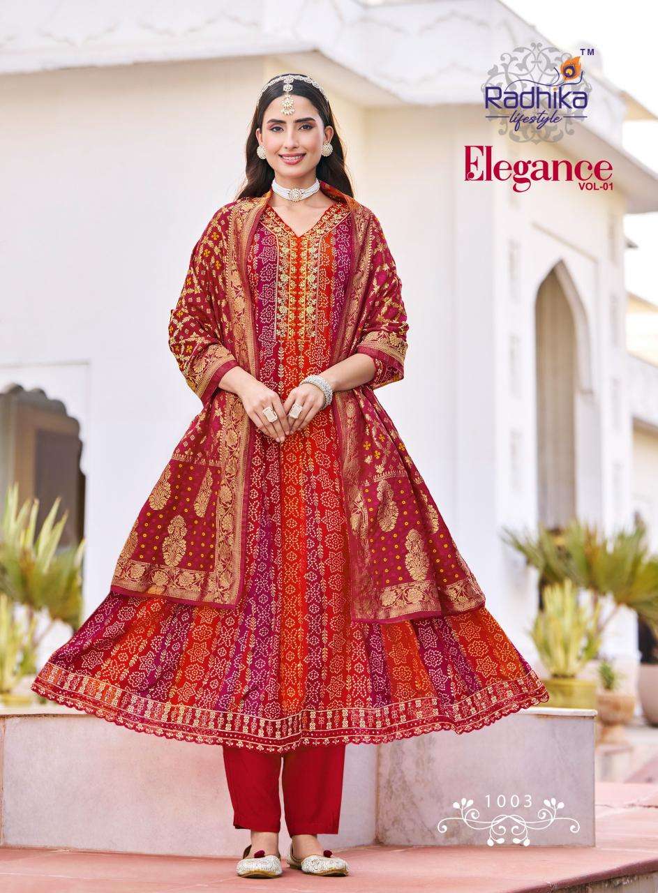 Radhika lifestyle elegance vol 1 Kurti materials wholesale