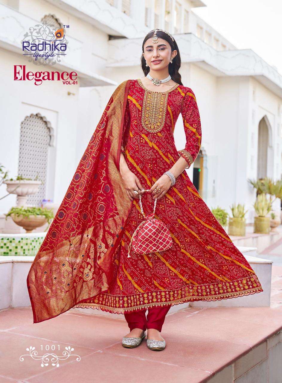 Radhika lifestyle elegance vol 1 Kurti materials wholesale