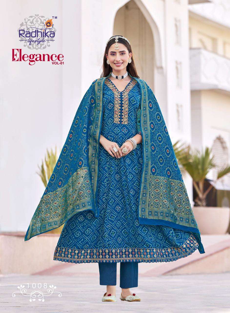 Radhika lifestyle elegance vol 1 Kurti materials wholesale