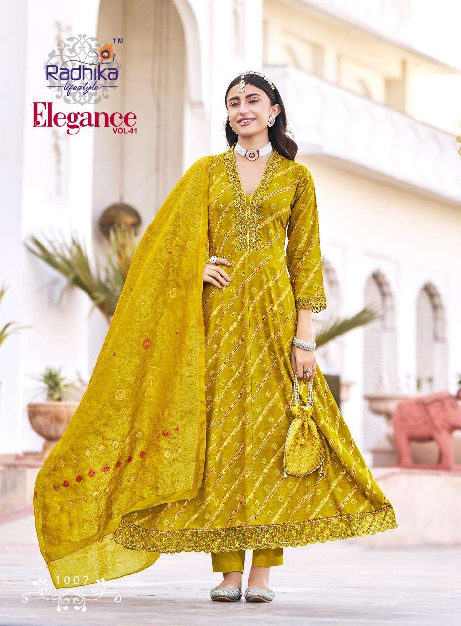 Radhika lifestyle elegance vol 1 Kurti materials wholesale
