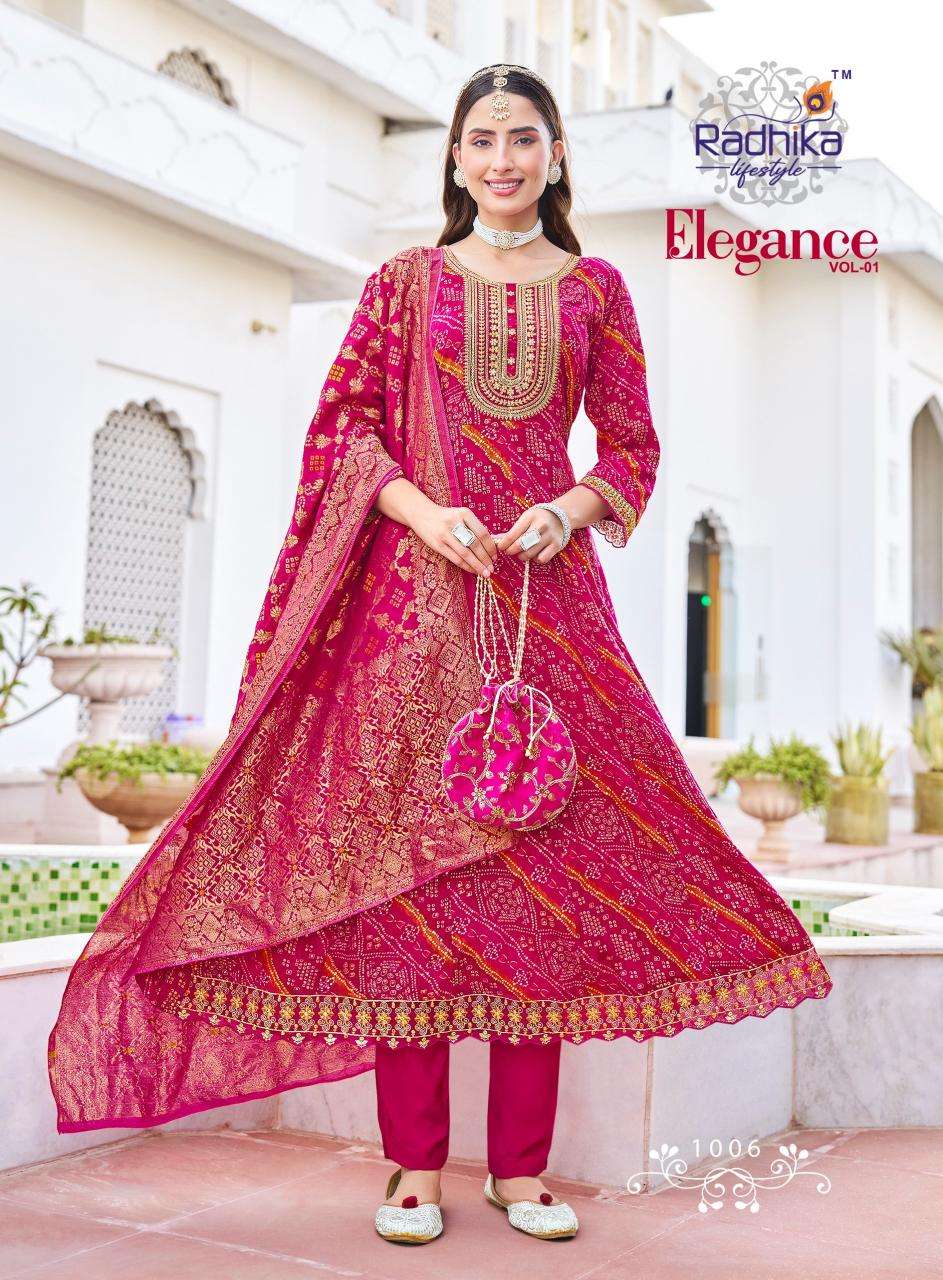 Radhika lifestyle elegance vol 1 Kurti materials wholesale