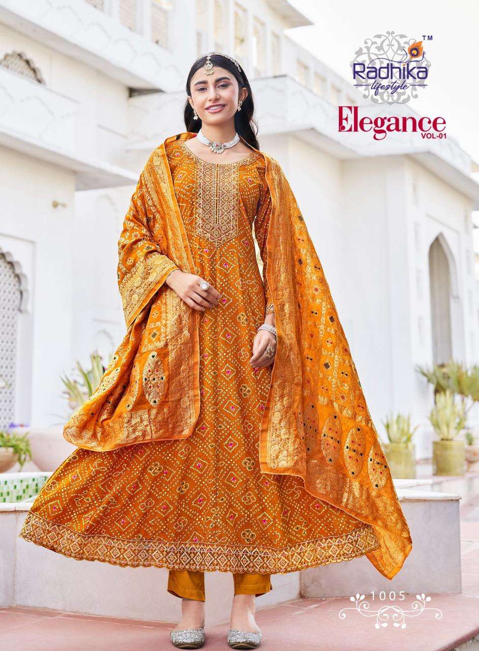 Radhika lifestyle elegance vol 1 Kurti materials wholesale