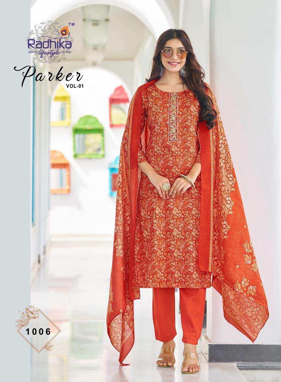 Radhika lifestyle parker vol 1 Kurti exporters in India 