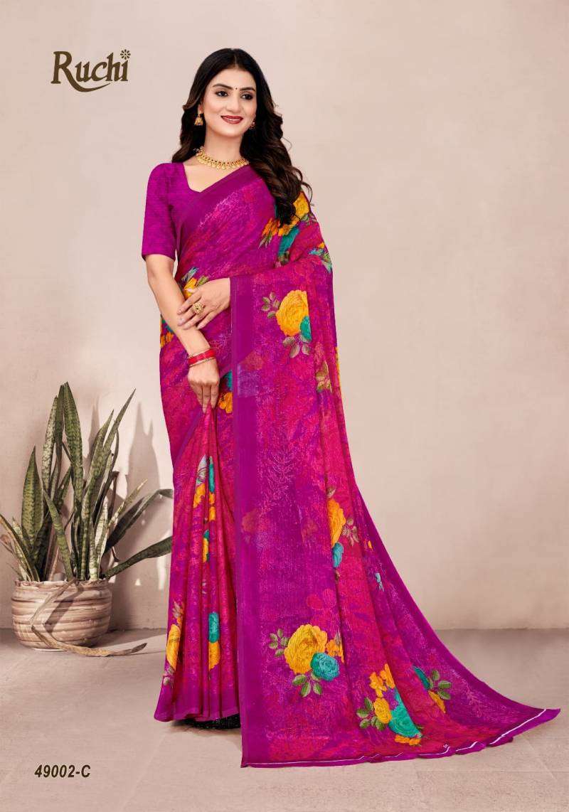 Ruchi Star Chiffon 201 Saree manufacturers in Surat