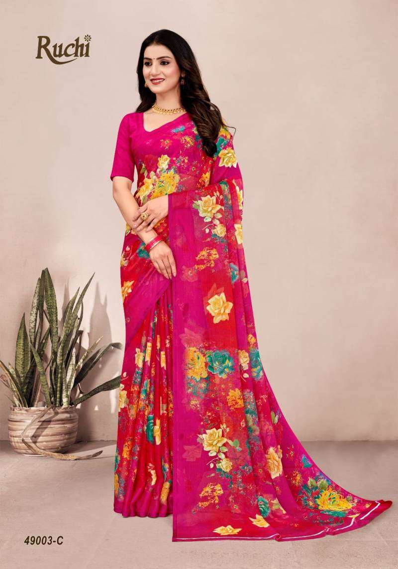 Ruchi Star Chiffon 201 Saree manufacturers in Surat
