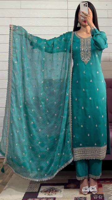 Sahiba AC-7028 pure chinon straight  Best online Kurti deals