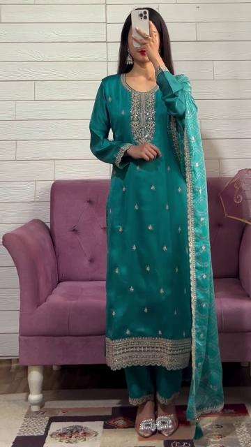 Sahiba AC-7028 pure chinon straight  Best online Kurti deals