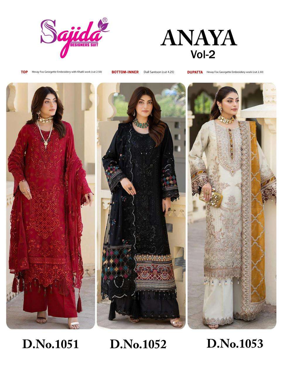 Sajida anaya vol 2 Wholesale Salwar Kameez for boutique