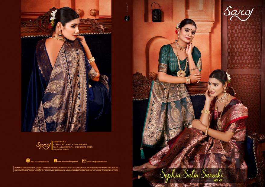 Saroj sophia satin saroski 2 Saree manufacturers in India