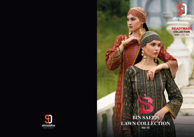 Sharaddha designer bin saeed vol 15 south indian cotton kurtis