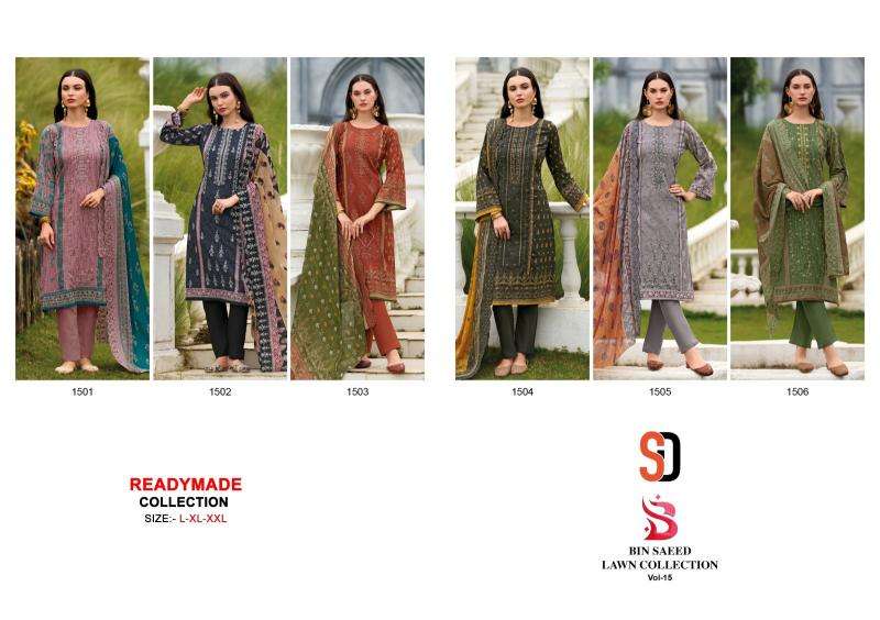 Sharaddha designer bin saeed vol 15 south indian cotton kurtis
