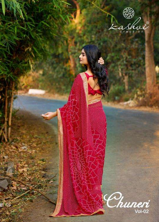 Shorya mono georgette with lace work Saree distributor in India