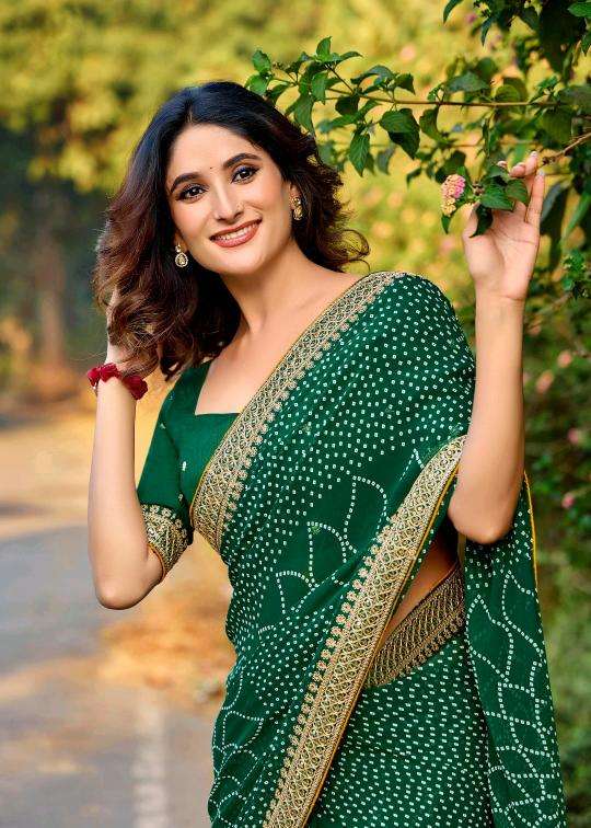 Shorya mono georgette with lace work Saree distributor in India