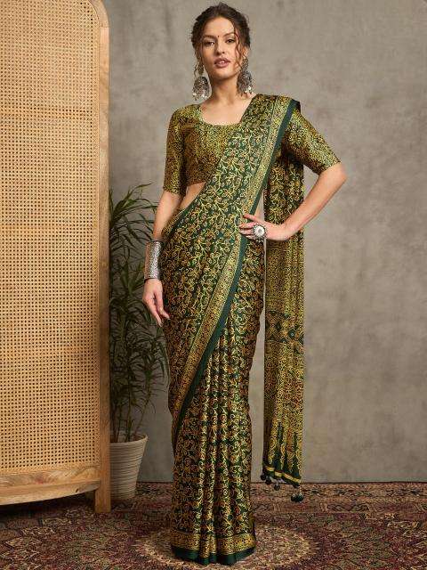 Shorya noor e ajrakh gajji printed Surat saree wholesale market rates