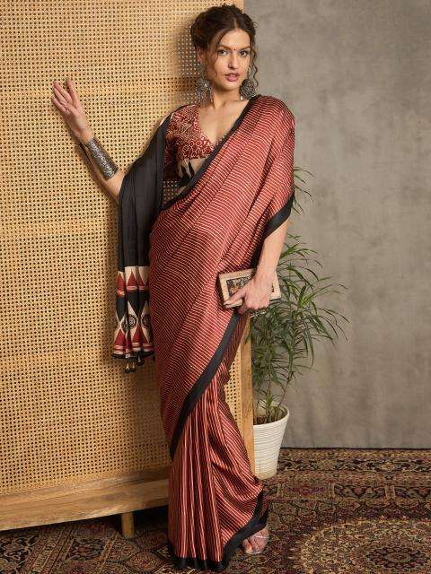 Shorya noor e ajrakh gajji printed Surat saree wholesale market rates