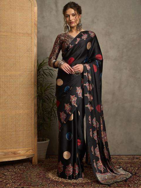 Shorya noor e ajrakh gajji printed Surat saree wholesale market rates