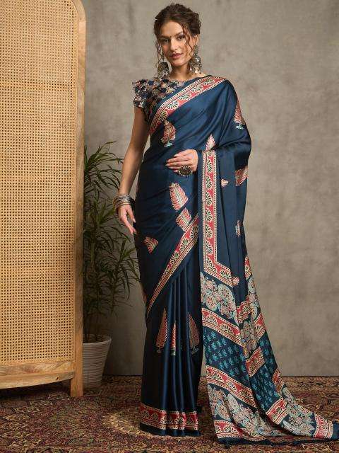 Shorya noor e ajrakh gajji printed Surat saree wholesale market rates