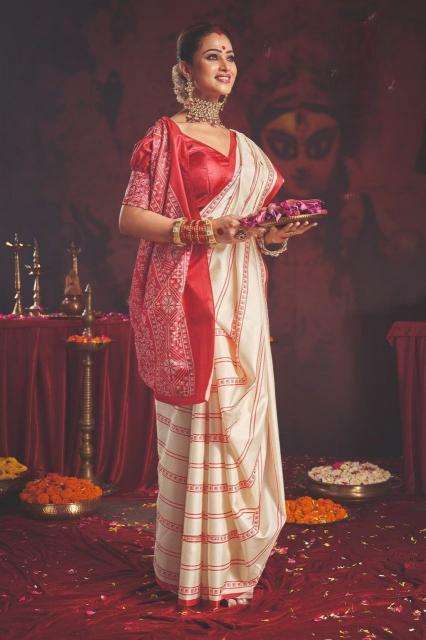Shorya pooja special soft silk Surat textile market wholesale sarees