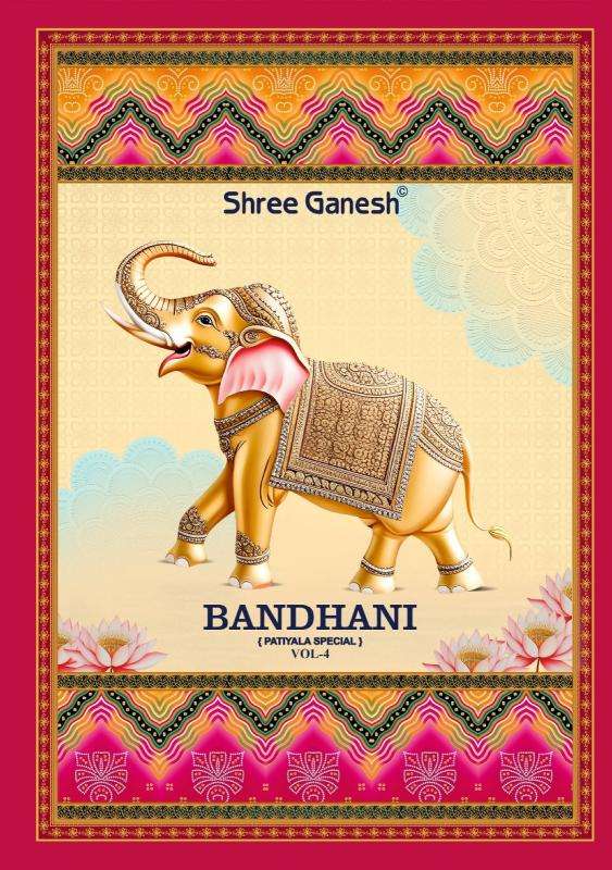 Shree ganesh bandhani patiyala vol-04 Wholesale dress material suppliers in Ahmedabad