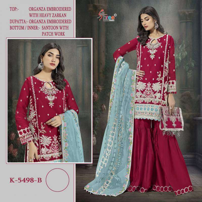 Shree K 5498 Organza Affordable salwar suits online