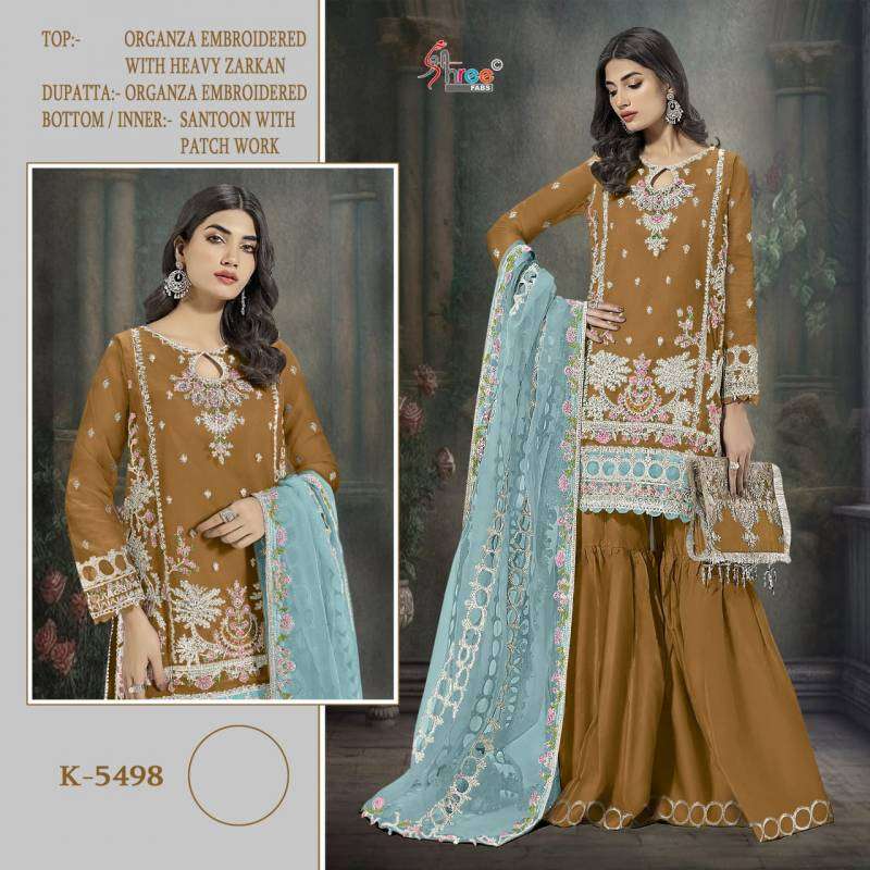 Shree K 5498 Organza Affordable salwar suits online