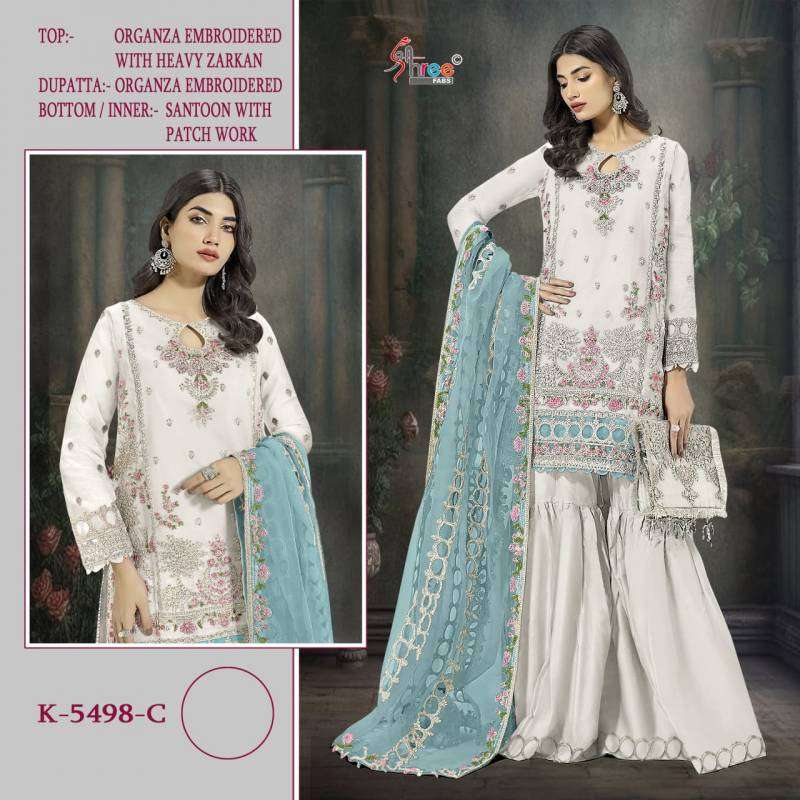 Shree K 5498 Organza Affordable salwar suits online