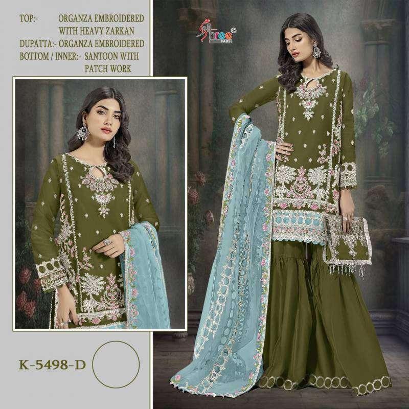 Shree K 5498 Organza Affordable salwar suits online