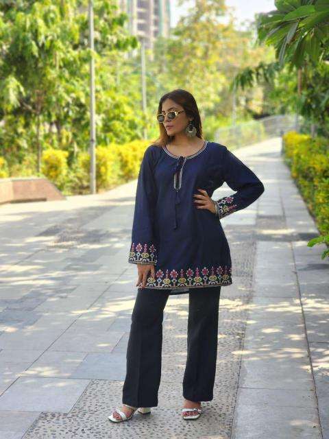 Shree salasar reyon embroidery work short tops Mumbai Kurti bazaar