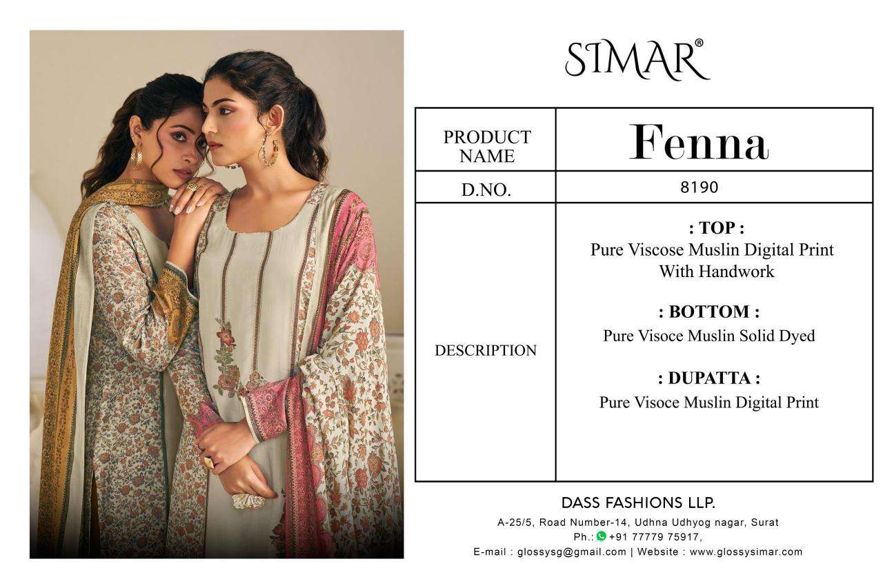 Simar glossy fenna Dress materials manufacturers In surat
