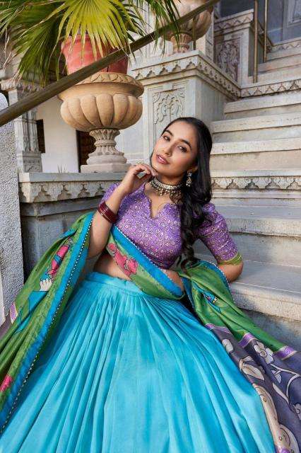 square box Tussar Silk lehenga wholesale rate