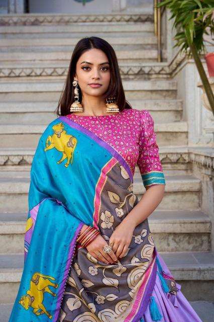 square box Tussar Silk lehenga wholesale rate