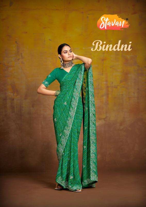 Stavan bindni georgette Saree wholesale market Pune