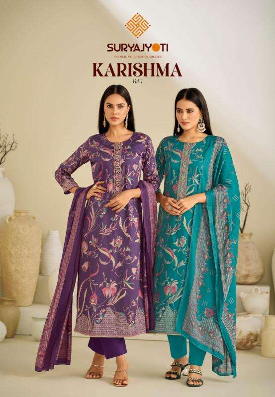 Suryajyoti karishma vol-01 Dress material wholesalers in Ahmedabad