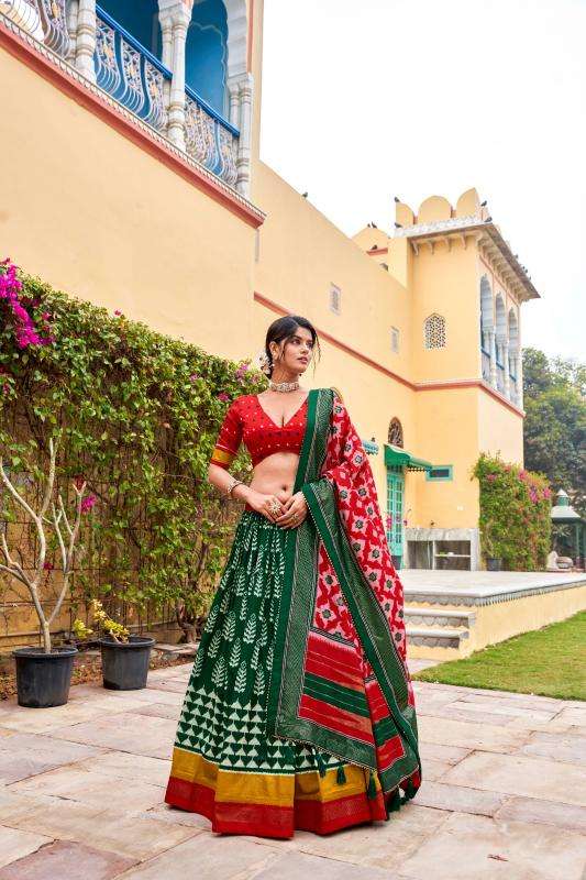Tussar Silk Printed Heavy work Lehenga choli manufacturers in India