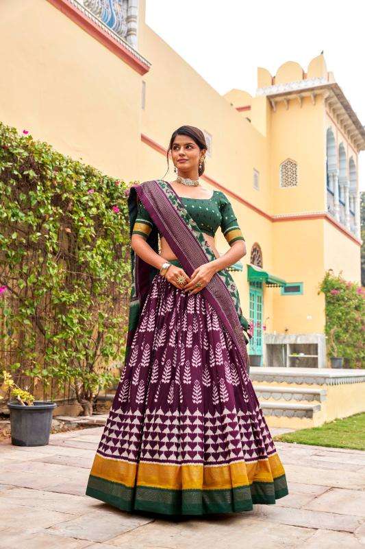Tussar Silk Printed Heavy work Lehenga choli manufacturers in India