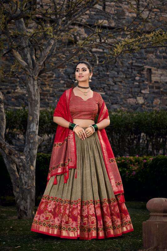 Tussar Silk Printed Heavy work Lehenga choli manufacturers in India