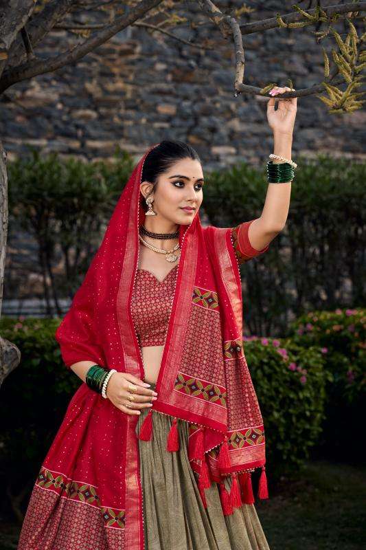Tussar Silk Printed Heavy work Lehenga choli manufacturers in India