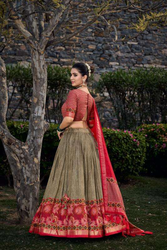 Tussar Silk Printed Heavy work Lehenga choli manufacturers in India