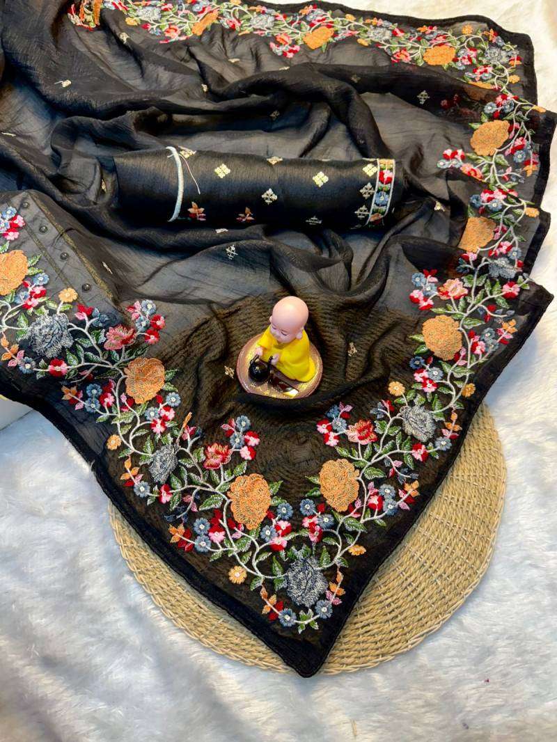 Vt 752 T Crunchy Silk Embroidere Silk saree wholesalers in Ahmedabad