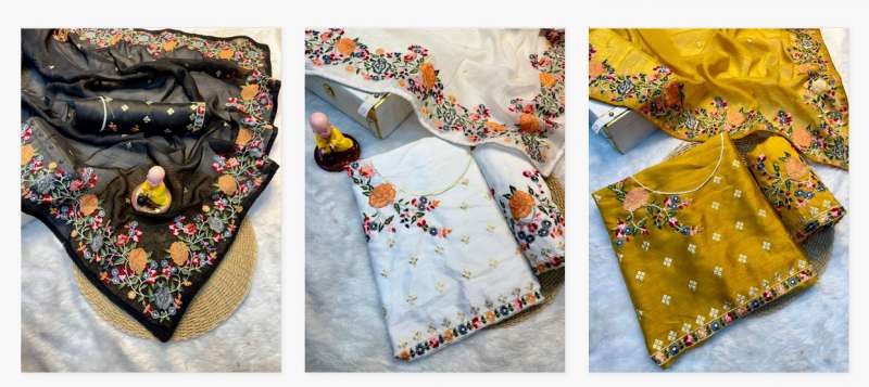 Vt 752 T Crunchy Silk Embroidere Silk saree wholesalers in Ahmedabad