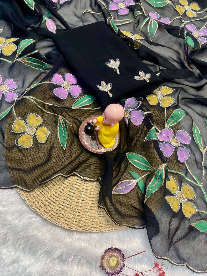 Vt 753 T Georgette Flower Printed Saree wholesalers in Ahmedabad