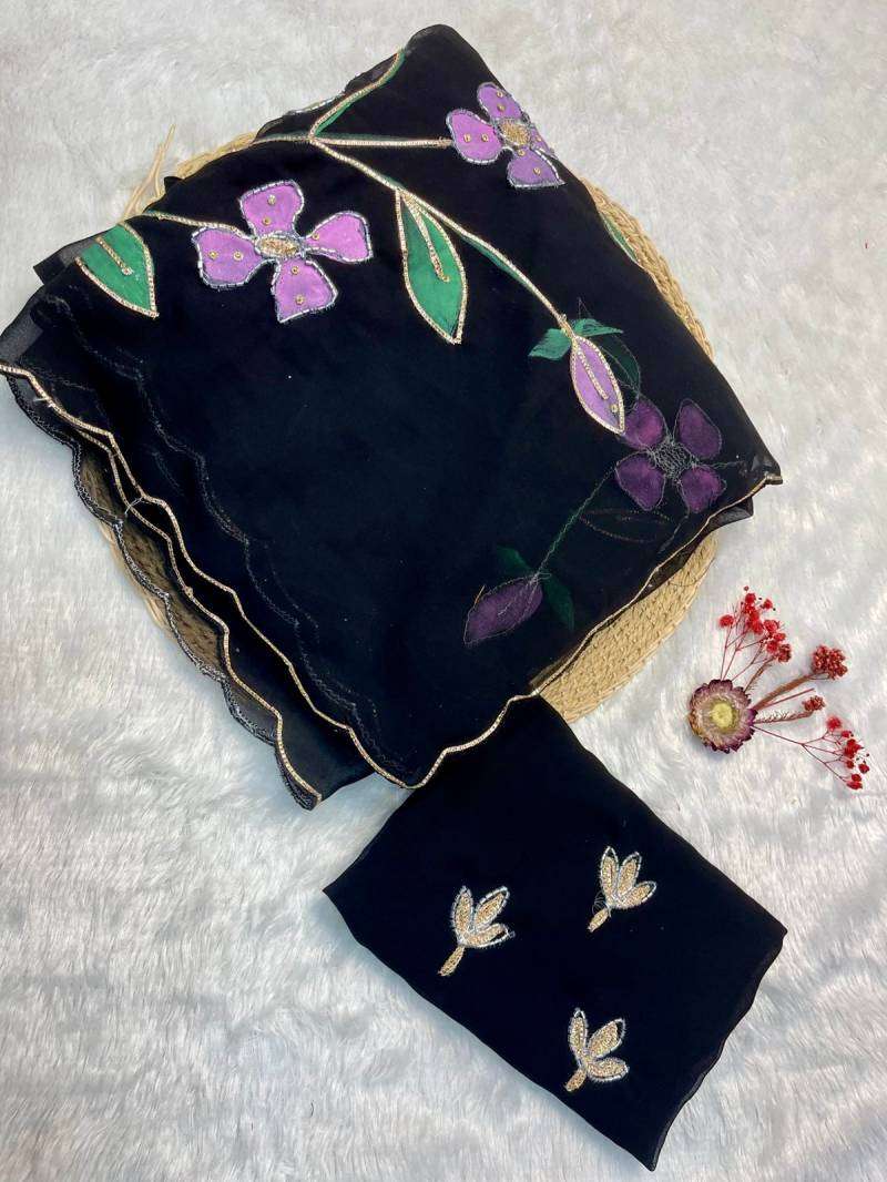 Vt 753 T Georgette Flower Printed Saree wholesalers in Ahmedabad
