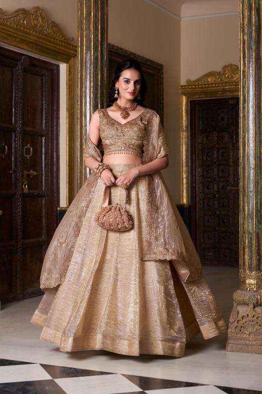 Wedding Collection Gold Crush Affordable lehenga choli wholesalers