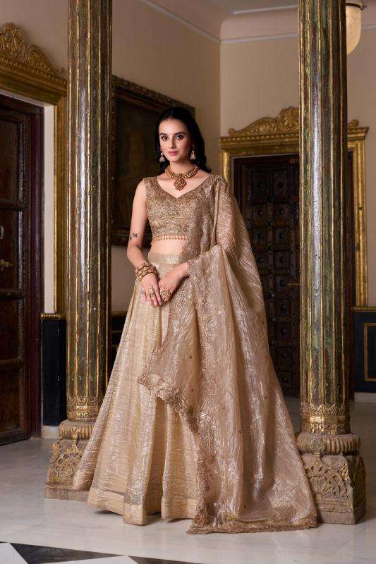 Wedding Collection Gold Crush Affordable lehenga choli wholesalers