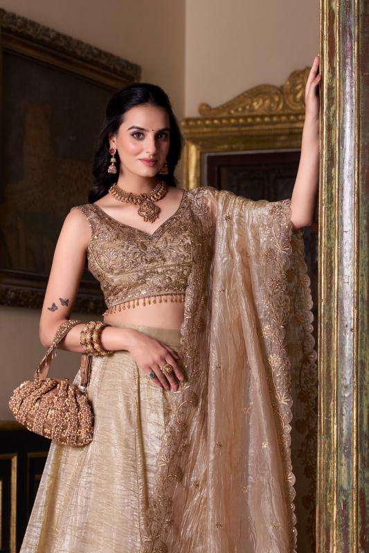 Wedding Collection Gold Crush Affordable lehenga choli wholesalers