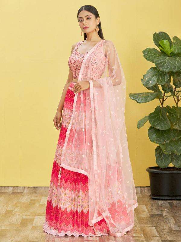 Zeel Clothing Chinnon banarasi lehenga wholesale 