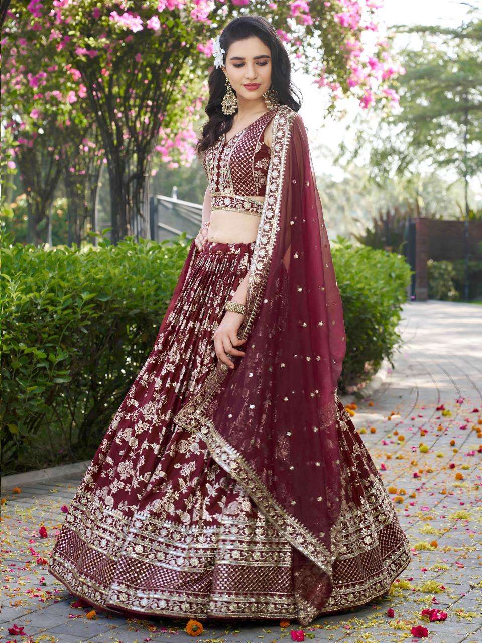 Zeel Clothing Dola Silk Jacquard designer lehenga wholesale