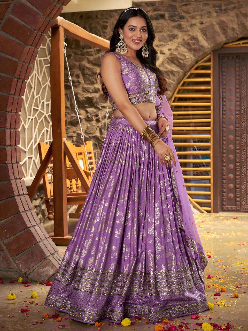 Zeel Clothing Dola Silk Jacquard designer lehenga wholesale