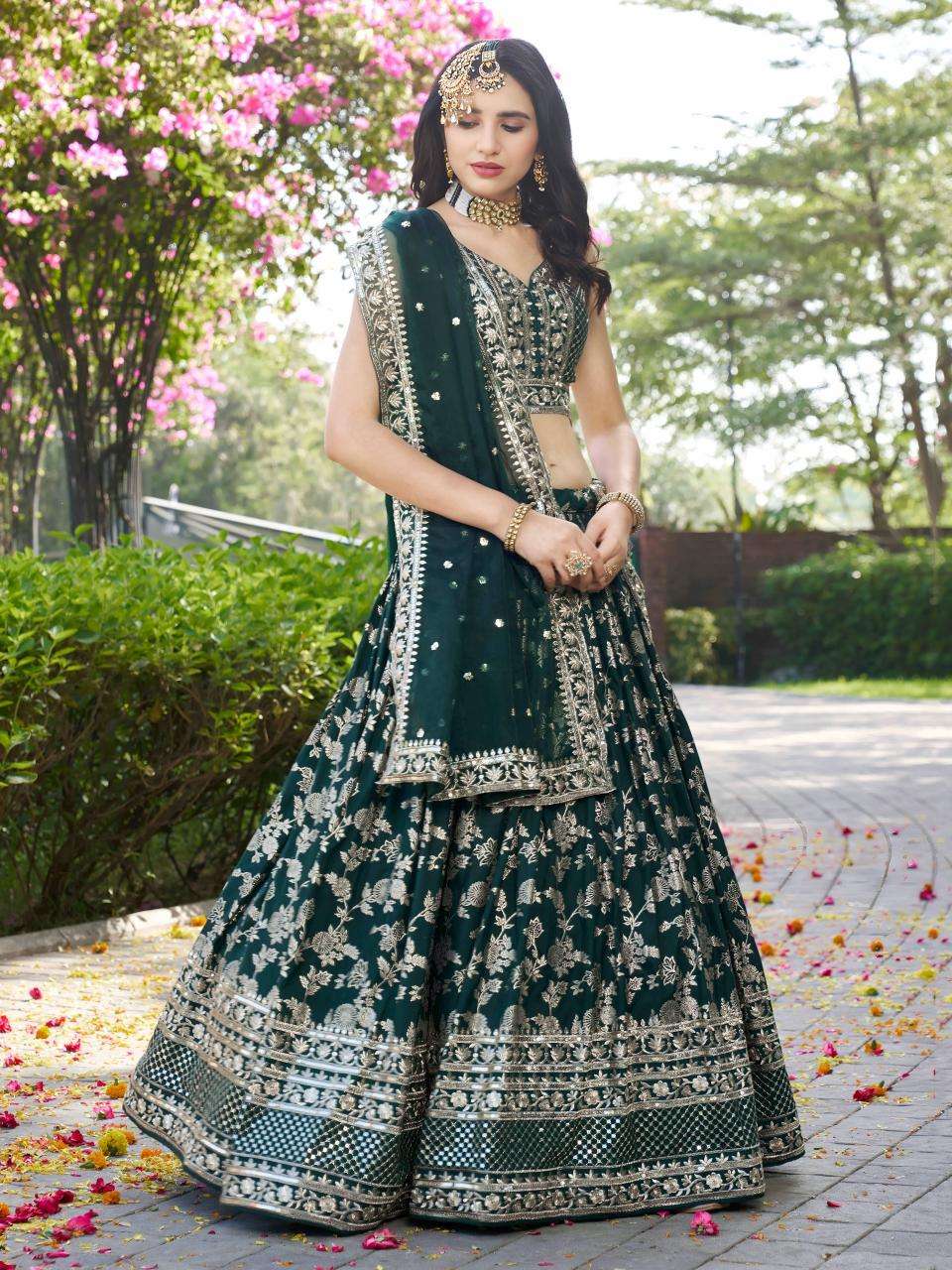 Zeel Clothing Dola Silk Jacquard designer lehenga wholesale