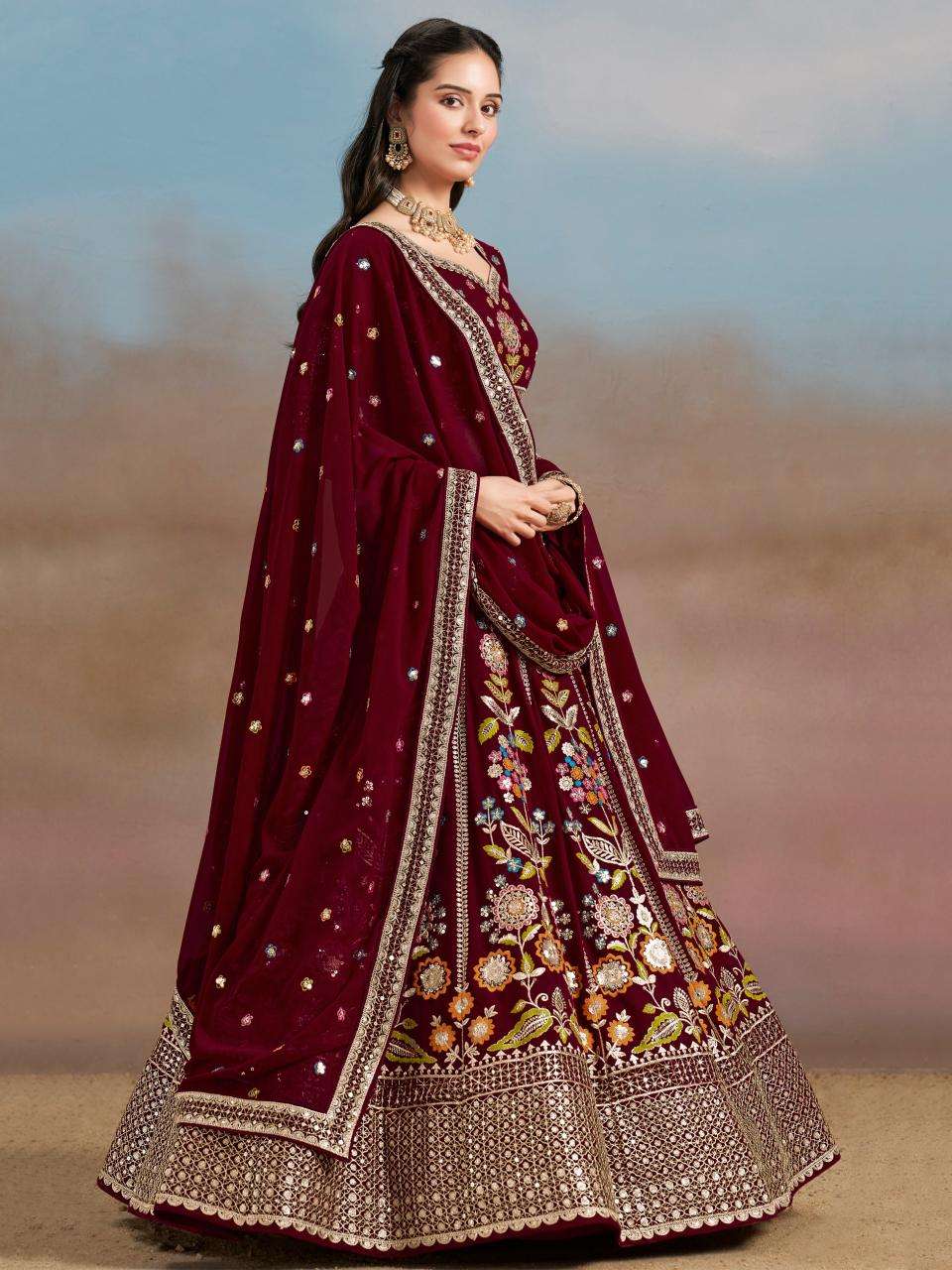Zeel Clothing Georgette bridal lehenga wholesale mumbai
